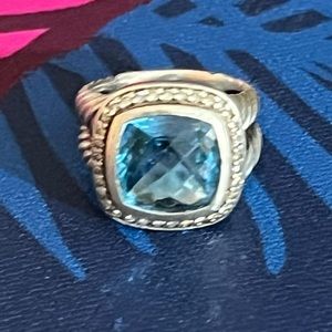 David Yurman 11m Albion Blue Topaz ring